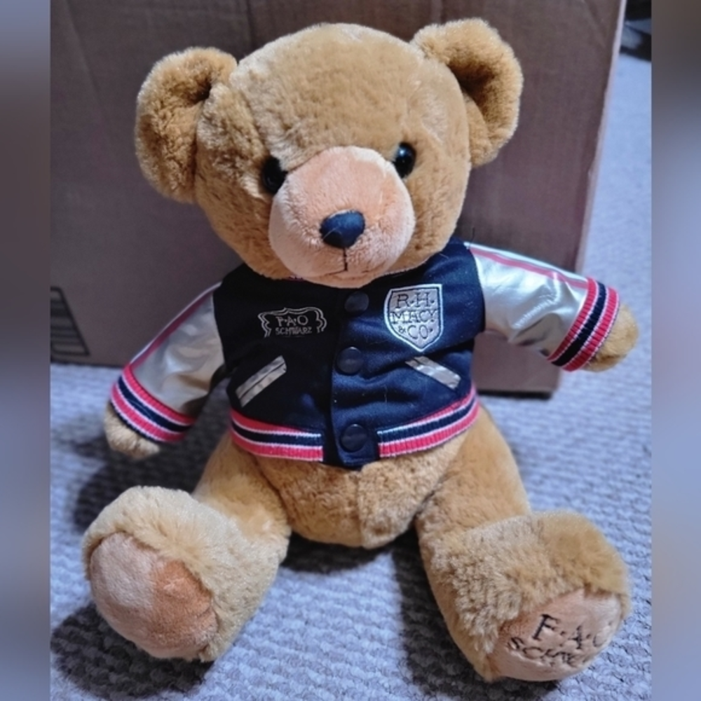 FAO Schwarz teddy bear Macy with varsity jacket‎